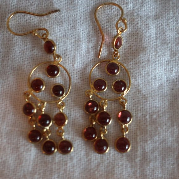 Garnet Dangle Earrings - Picture 4 of 4
